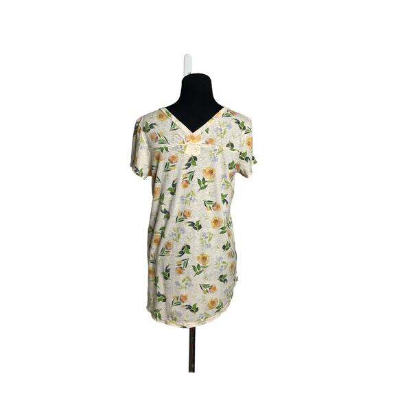 T. la cream yellow floral short sleeves tee size Small - Picture 10 of 11